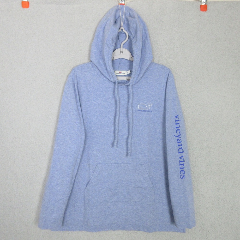 Vineyard Vines Womens Large Light Blue Heather Whale Graphic Pullover Hoodie